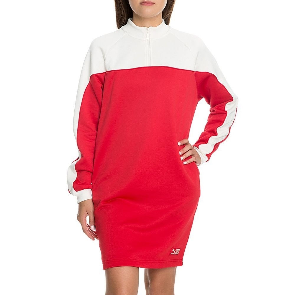 Puma Red and White Quarter-Zip Dress NWT